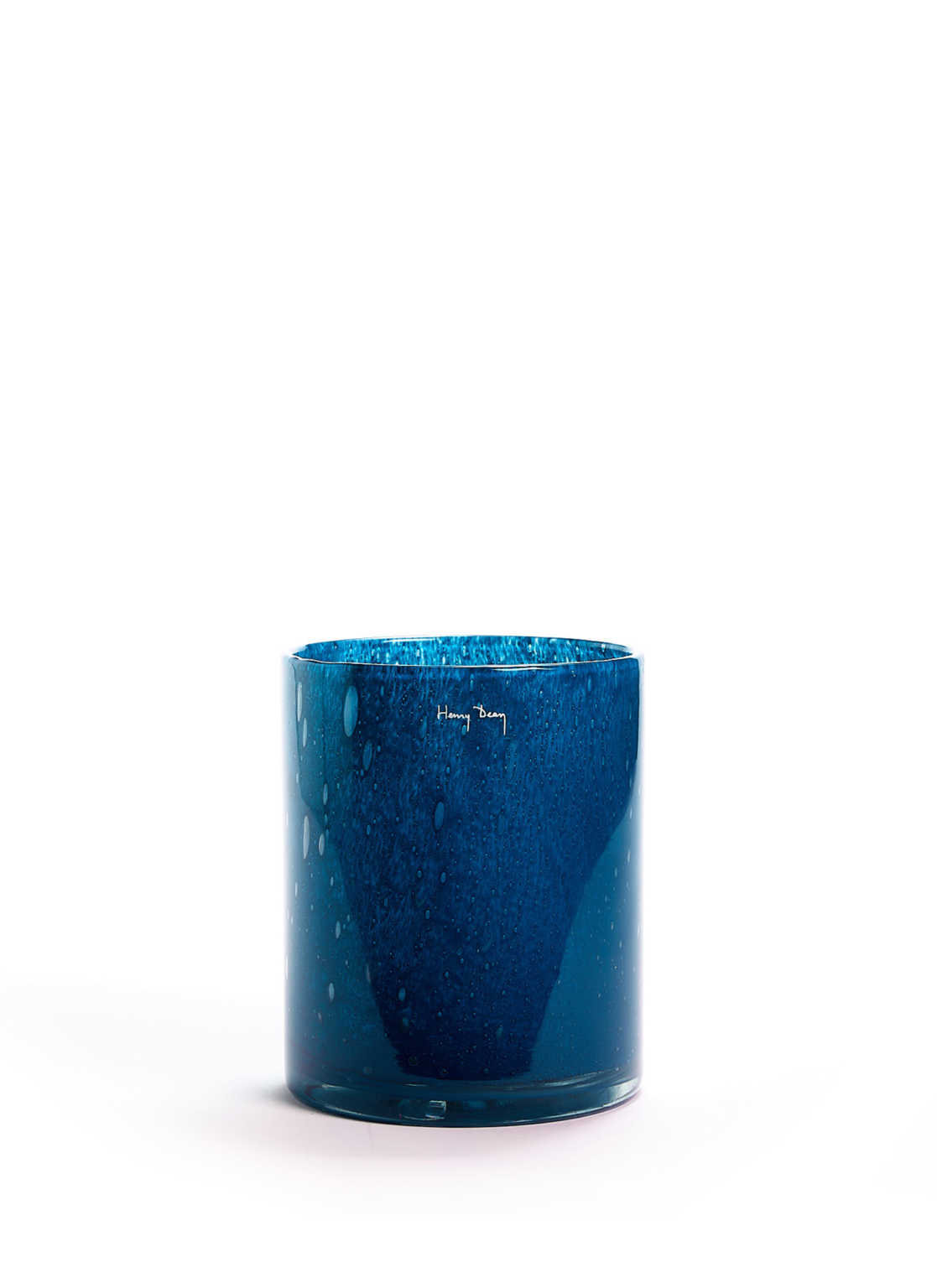 handmade opaque dark blue vase